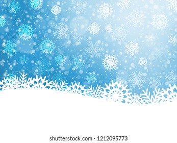 Falling snow. Christmas and New Year background. Vector illustration