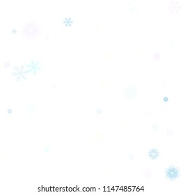 Falling snow confetti, snowflakes vector border. Festive winter, Christmas, New Year party decoration. Cold weather, winter storm, scatter texture. Vintage snowfall falling snowflakes confetti