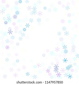 Falling snow confetti, snowflakes vector scatter. Festive winter, Christmas, New Year party decoration. Cold weather, winter storm, sparkling texture. Vintage snowfall falling snowflakes confetti