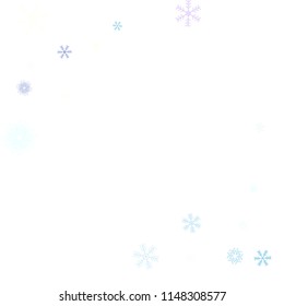 Falling snow confetti, snowflakes vector xmas frame. Festive winter, Christmas, New Year party pattern. Cold ice frame, winter storm, sparkling trail. Funky snowfall falling snowflakes confetti