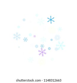 Falling snow confetti, snowflakes vector element. Festive winter, Christmas, New Year sale background. Cold weather, winter storm, scatter texture. Funky snowfall falling snowflakes confetti