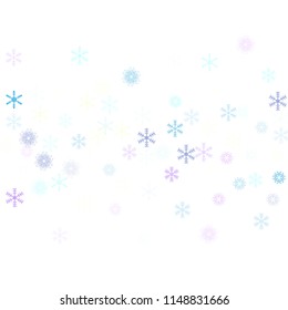 Falling snow confetti, snowflakes vector background. Christmas, New Year, Winter holidays party celebration. Cold weather, winter storm, sparkling texture. Funky snowfall falling snowflakes confetti