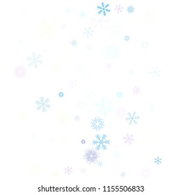 Falling snow confetti, snowflakes vector background. Festive winter, Christmas, New Year party pattern. Ice ad frame, winter storm, sparkling trail. Vintage snowfall falling snowflakes confetti