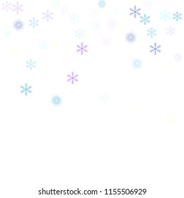 Falling snow confetti, snowflakes vector xmas frame. Winter holidays, Christmas, New Year party decoration. Cold weather, winter storm, scatter texture. Funky snowfall falling snowflakes confetti