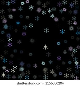 Falling snow confetti, snowflakes vector element. Festive winter, Christmas, New Year party pattern. Retro frame, winter storm, sparkling trail. Vintage snowfall falling snowflakes confetti