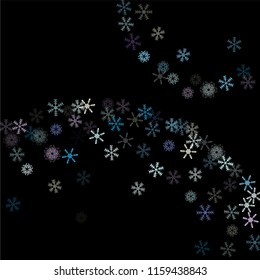 Falling snow confetti, snowflakes vector xmas frame. Festive winter, Christmas, New Year sale background. Retro frame, winter storm, sparkling trail. Hipster snowfall falling snowflakes confetti