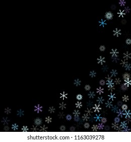 Falling snow confetti, snowflakes vector element. Festive winter, Christmas, New Year party decoration. Textured frame, winter storm, sparkling trail. Hipster snowfall falling snowflakes confetti