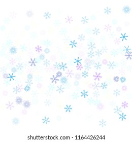 Falling snow confetti, snowflakes vector border. Festive winter, Christmas, New Year party decoration. Retro frame, winter storm, sparkling trail. Vintage snowfall falling snowflakes confetti