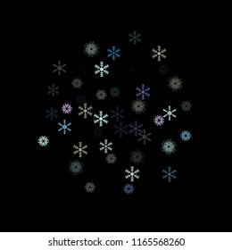 Falling snow confetti, snowflakes vector scatter. Winter holidays, Christmas, New Year party decoration. Ice ad frame, winter storm, sparkling trail. Vintage snowfall falling snowflakes confetti