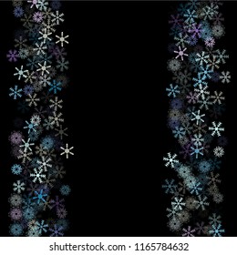 Falling snow confetti, snowflakes vector element. Festive winter, Christmas, New Year party pattern. Cold weather, winter storm, sparkling texture. Hipster snowfall falling snowflakes confetti