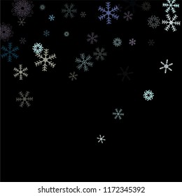 Falling snow confetti, snowflakes vector xmas frame. Festive winter, Christmas, New Year party decoration. Ice ad frame, winter storm, sparkling trail. Vintage snowfall falling snowflakes confetti