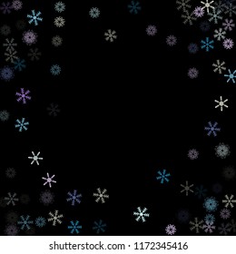 Falling snow confetti, snowflakes vector element. Festive winter, Christmas, New Year party pattern. Cold ice frame, winter storm, sparkling trail. Hipster snowfall falling snowflakes confetti