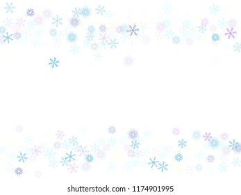 Falling snow confetti, snowflakes vector element. Festive winter, Christmas, New Year party pattern. Textured frame, winter storm, sparkling trail. Hipster snowfall falling snowflakes confetti