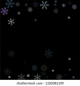 Falling snow confetti, snowflakes vector background. Winter holidays, Christmas, New Year party celebration. Textured frame, winter storm, sparkling trail. Vintage snowfall falling snowflakes confetti