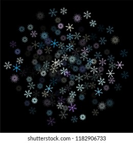 Falling snow confetti, snowflakes vector element. Festive winter, Christmas, New Year party pattern. Retro frame, winter storm, sparkling trail. Funky snowfall falling snowflakes confetti