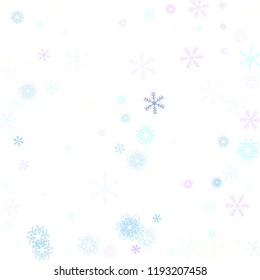 Falling snow confetti, snowflakes vector scatter. Festive winter, Christmas, New Year party pattern. Cold weather, winter storm, scatter texture. Funky snowfall falling snowflakes confetti