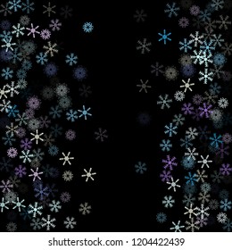 Falling snow confetti, snowflakes vector element. Festive winter, Christmas, New Year party pattern. Cold weather, winter storm, sparkling texture. Hipster snowfall falling snowflakes confetti