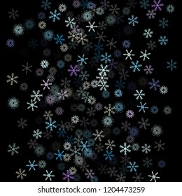 Falling snow confetti, snowflakes vector element. Festive winter, Christmas, New Year party pattern. Cold weather, winter storm, scatter texture. Hipster snowfall falling snowflakes confetti