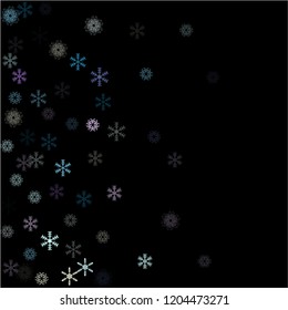 Falling snow confetti, snowflakes vector xmas frame. Winter holidays, Christmas, New Year party decoration. Cold weather, winter storm, scatter texture. Hipster snowfall falling snowflakes confetti