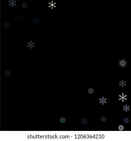 Falling snow confetti, snowflakes vector border. Winter holidays, Christmas, New Year party celebration. Retro frame, winter storm, sparkling trail. Hipster snowfall falling snowflakes confetti