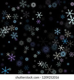 Falling snow confetti, snowflakes vector background. Winter holidays, Christmas, New Year party decoration. Textured frame, winter storm, sparkling trail. Hipster snowfall falling snowflakes confetti