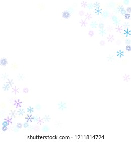 Falling snow confetti, snowflakes vector background. Christmas, New Year, Winter holidays party celebration. Textured frame, winter storm, sparkling trail. Hipster snowfall falling snowflakes confetti