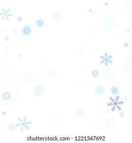 Falling snow confetti, snowflakes vector element. Winter holidays, Christmas, New Year party decoration. Retro frame, winter storm, sparkling trail. Funky snowfall falling snowflakes confetti