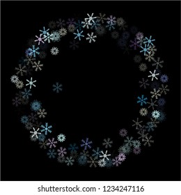 Falling snow confetti, snowflakes vector element. Festive winter, Christmas, New Year party pattern. Cold weather, winter storm, sparkling texture. Vintage snowfall falling snowflakes confetti