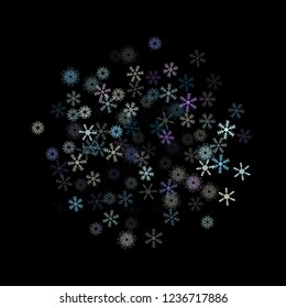 Falling snow confetti, snowflakes vector border. Festive winter, Christmas, New Year party pattern. Cold weather, winter storm, scatter texture. Hipster snowfall falling snowflakes confetti