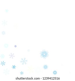 Falling snow confetti, snowflakes vector xmas frame. Winter holidays, Christmas, New Year party decoration. Cold weather, winter storm, sparkling texture. Funky snowfall falling snowflakes confetti