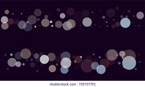 Falling Snow Confetti. Vector Snowballs or Snowflakes Winter Festive Background. Cool Vintage Christmas Night or New Year Sparkling Design. Transparent Xmas Falling Snow Confetti on Purple Background.