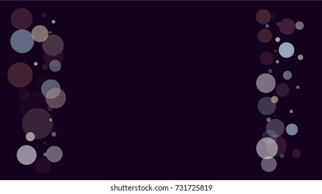 Falling Snow Confetti. Vector Snowballs or Snowflakes Winter Festive Background. Cool Vintage Christmas Night or New Year Sparkling Design. Transparent Xmas Falling Snow Confetti on Purple Background.