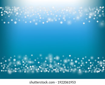Falling Snow Confetti Winter Vector Background. Christmas, New Year Celebration Snowflakes Pattern. Realistic Flying Snow, Storm Sky Effect. Winter Ad Decoration. Falling Snow Winter Confetti On Blue