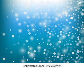 Falling Snow Confetti Winter Vector Background. Christmas, New Year Celebration Snowflakes Pattern. Realistic Flying Snow, Storm Sky Effect. Winter Ad Decoration. Falling Snow Winter Confetti On Blue