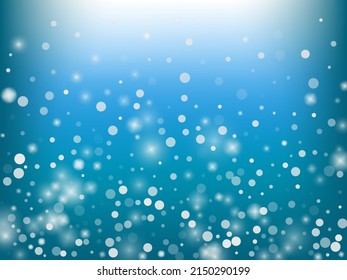 Falling Snow Confetti Winter Vector Background. Christmas, New Year Celebration Snowflakes Pattern. Realistic Flying Snow, Storm Sky Effect. Winter Ad Decoration. Falling Snow Winter Confetti On Blue
