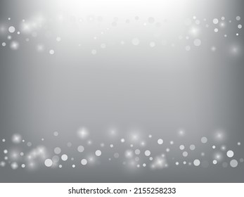 Falling Snow Confetti Winter Vector Background. Christmas, New Year Celebration Snowflakes Pattern. Realistic Flying Snow, Storm Sky Effect. Winter Ad Decoration. Falling Snow Winter Confetti On Gray