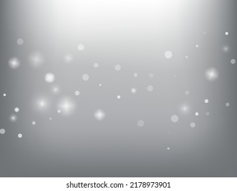 Falling Snow Confetti Winter Vector Background. Christmas, New Year Celebration Snowflakes Pattern. Realistic Flying Snow, Storm Sky Effect. Winter Ad Decoration. Falling Snow Winter Confetti On Gray