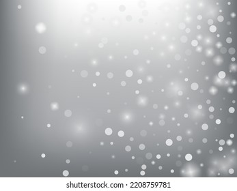 Falling Snow Confetti Winter Vector Background. Christmas, New Year Celebration Snowflakes Pattern. Realistic Flying Snow, Storm Sky Effect. Winter Ad Decoration. Falling Snow Winter Confetti On Gray
