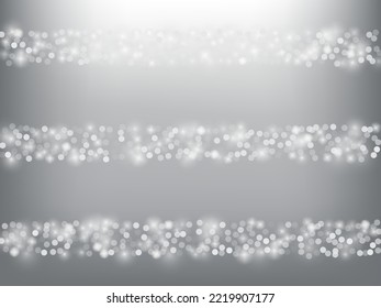 Fondo del Vector de Invierno De Confetti De Nieve Caída. Navidad, Año Nuevo Patrón De Copos De Nieve. Nieve voladora Realista, Efecto Cielo De Tormenta. Decoración Y Invierno. Caer Confetti De Invierno De Nieve En Gris