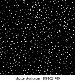 Falling snow flakes, Isolated on black background. Winter snowfall. Vector illustration