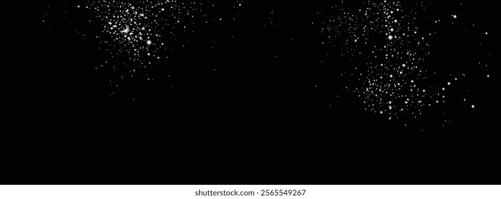 Falling snow flakes. Vector snowfall snowflakes elements transparent background