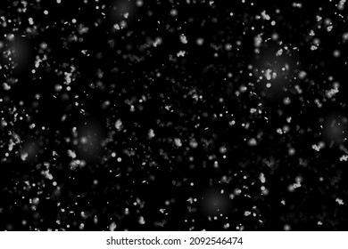 La caída de la nieve aislada en el fondo negro. ilustración vectorial
