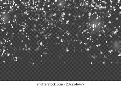 Aislamiento de la nieve en un fondo transparente. ilustración vectorial