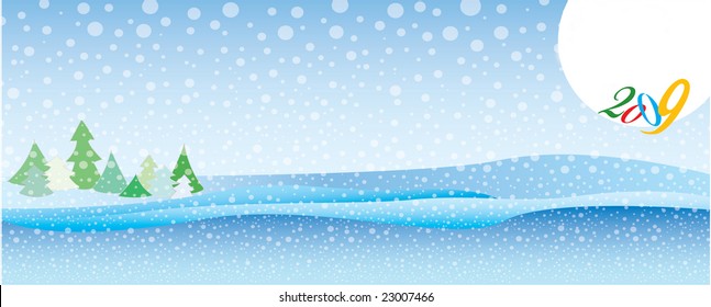 Falling snow in new year