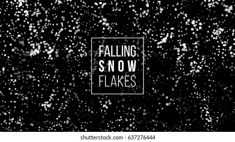 Falling Snow At Night. Snowfall Background Winter. Vector illustration Background
