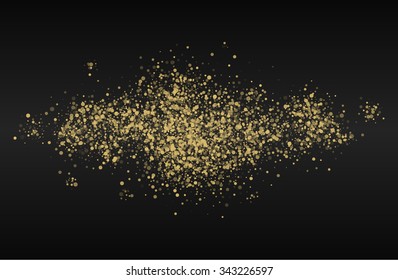 Falling Snow on the Black Background. Christmas Holiday Mood Background. New Year Weather Background, Vector Illustration.