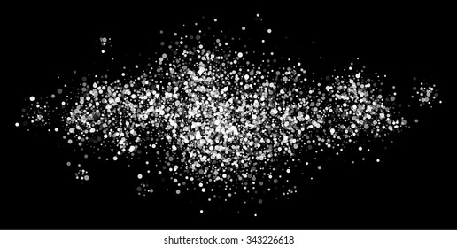Falling Snow on the Black Background. Christmas Holiday Mood Background. New Year Weather Background, Vector Illustration.