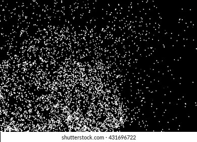 Falling snow on the black background. Magic night sky with stars pattern. Christmas Holiday mood background. New Year weather background.