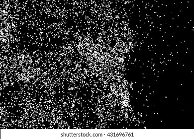Falling snow on the black background. Magic night sky with stars pattern. Christmas Holiday mood background. New Year weather background.