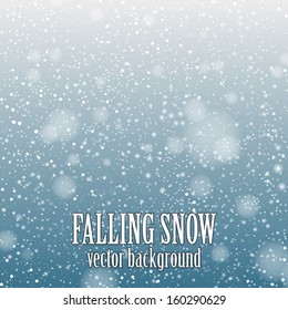 falling snow the blue background    vector image